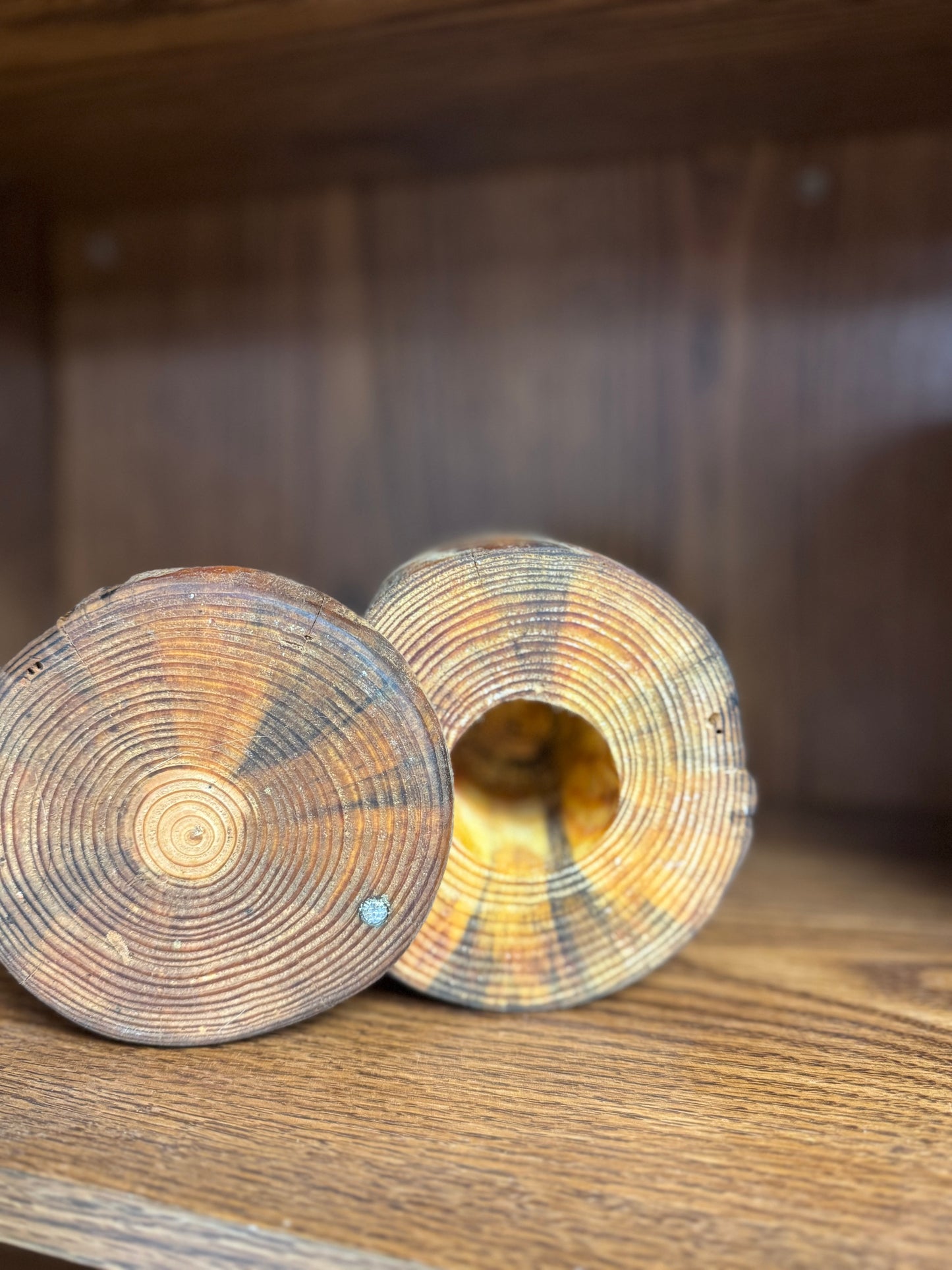 Rustic Wooden Candle Holder