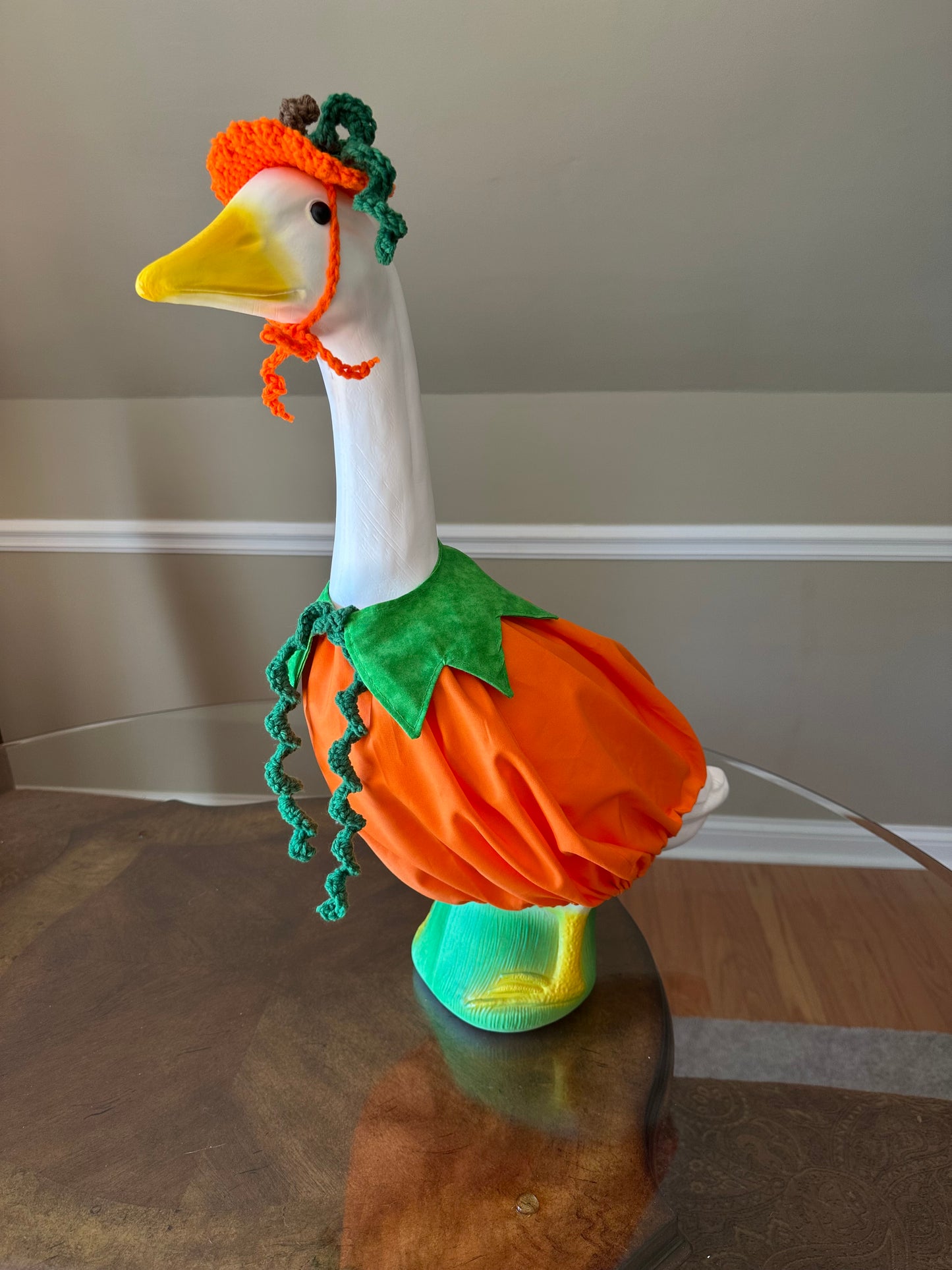 Appalachian Made Porch Goose Costume – “Pumpkin Goose” 23”