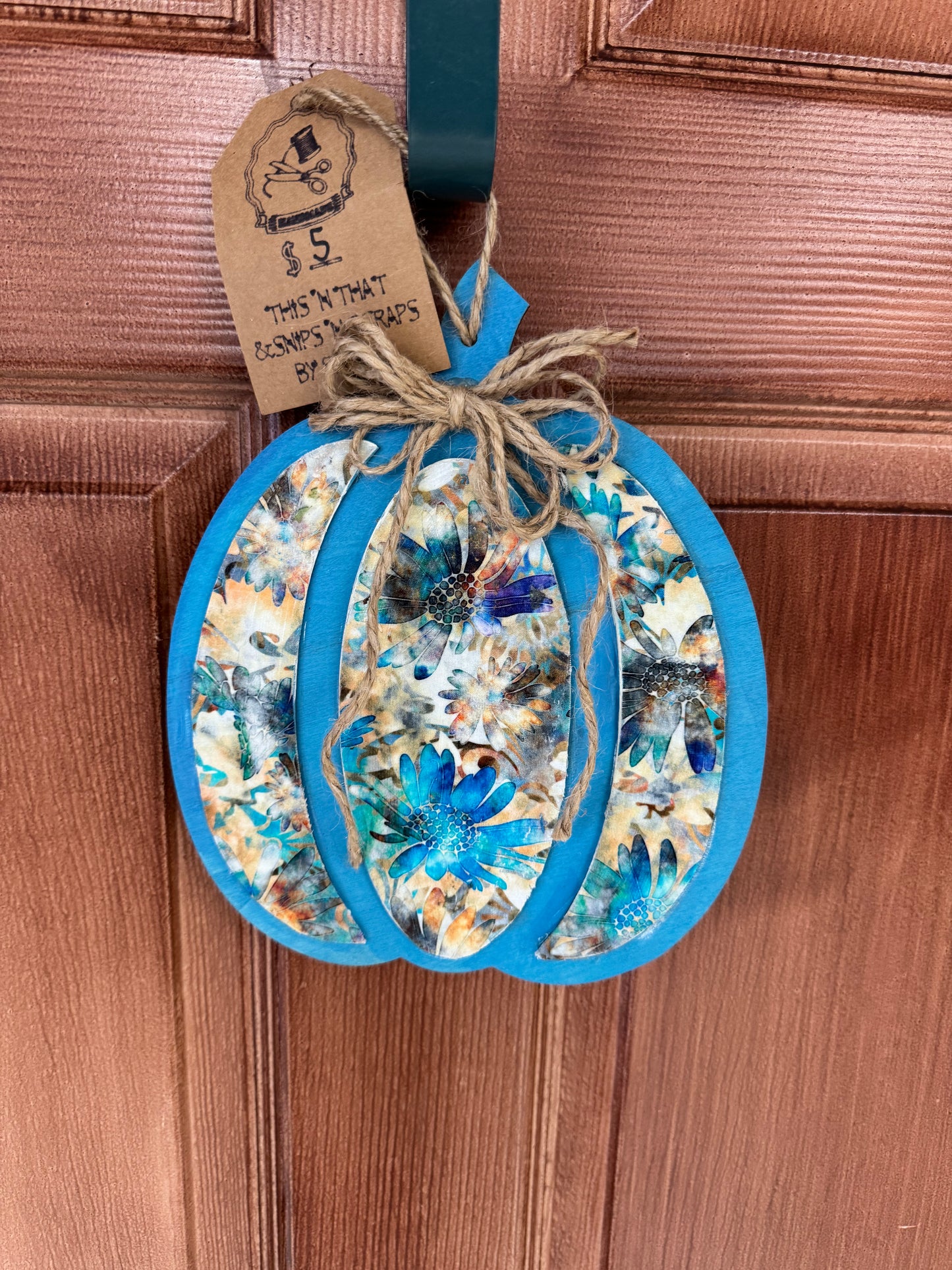 Handcrafted Blue Pumpkin Wall Décor
