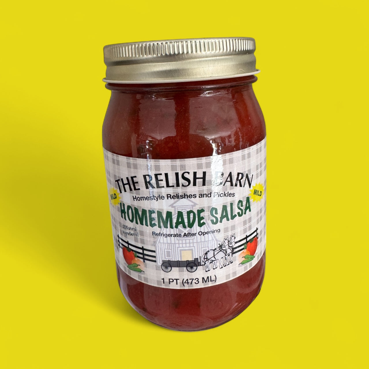 The Relish Barn โ Homemade Salsa (Mild, 1 pt / 473 ml)