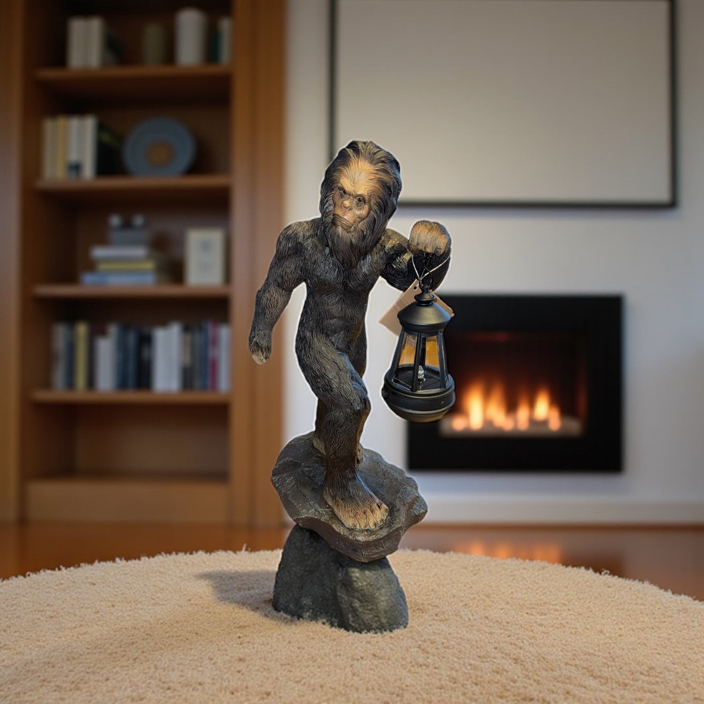 Bigfoot with Lantern Figurine