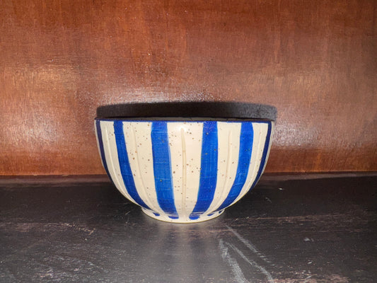 Appalachian Handmade Bowl – Blue Stripe Design