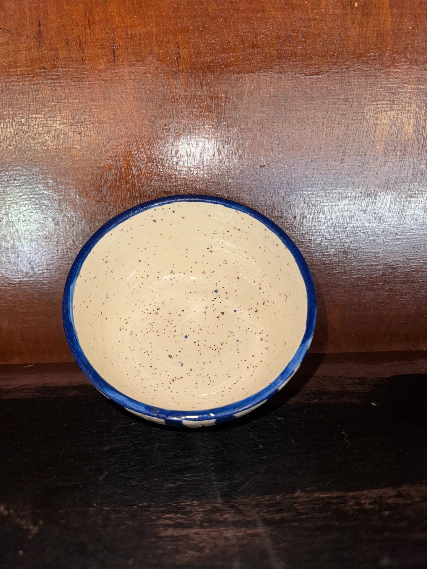 Appalachian Handmade Bowl – Blue Stripe Design