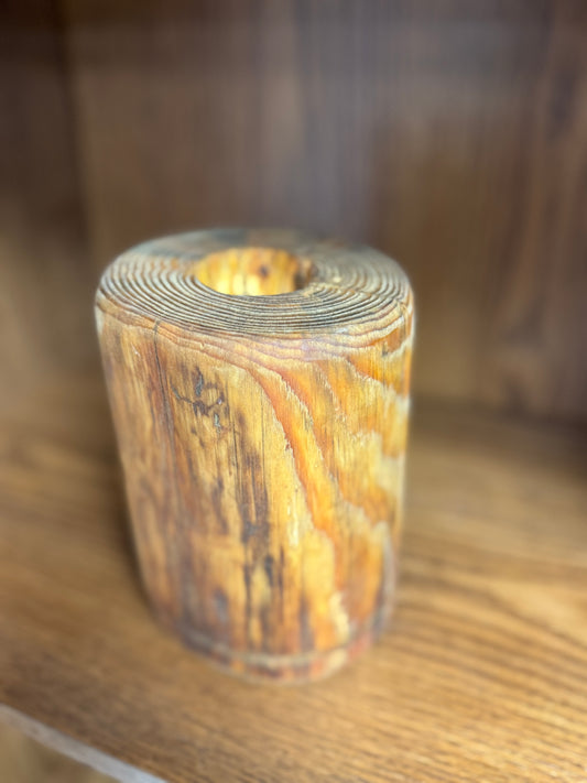 Rustic Wooden Candle Holder