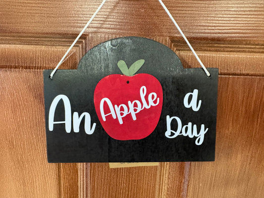 “An Apple a Day” Wooden Sign