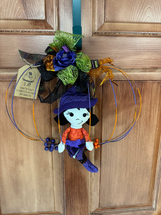 Whimsical Witch Pumpkin Wreath