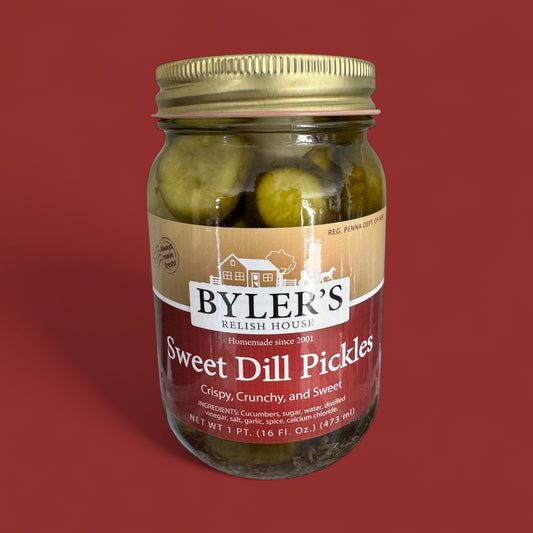 Byler’s Relish House – Sweet Dill Pickles (16 oz / 473 ml)
