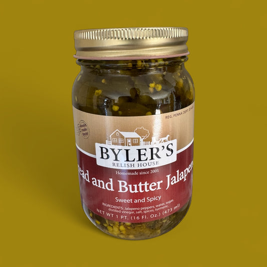Byler’s Relish House – Bread and Butter Jalapeños (16 oz / 473 ml)