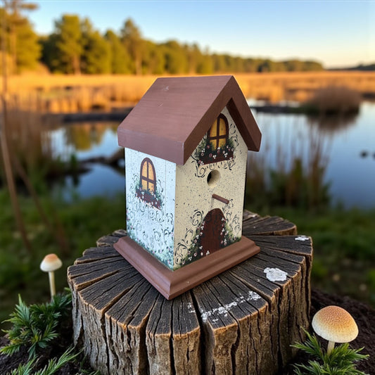 🏡 Hand-Painted Appalachian Cottage Birdhouse