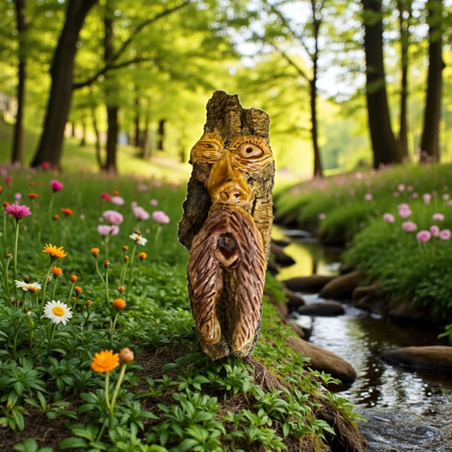 Hand-Carved Appalachian Wood Spirit