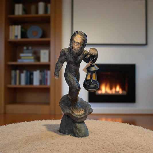 Bigfoot with Lantern Figurine