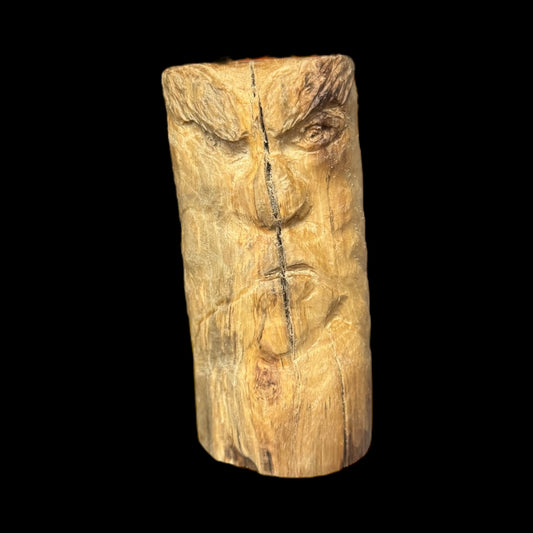 Hand-Carved Appalachian Wood Spirit – Stern Guardian