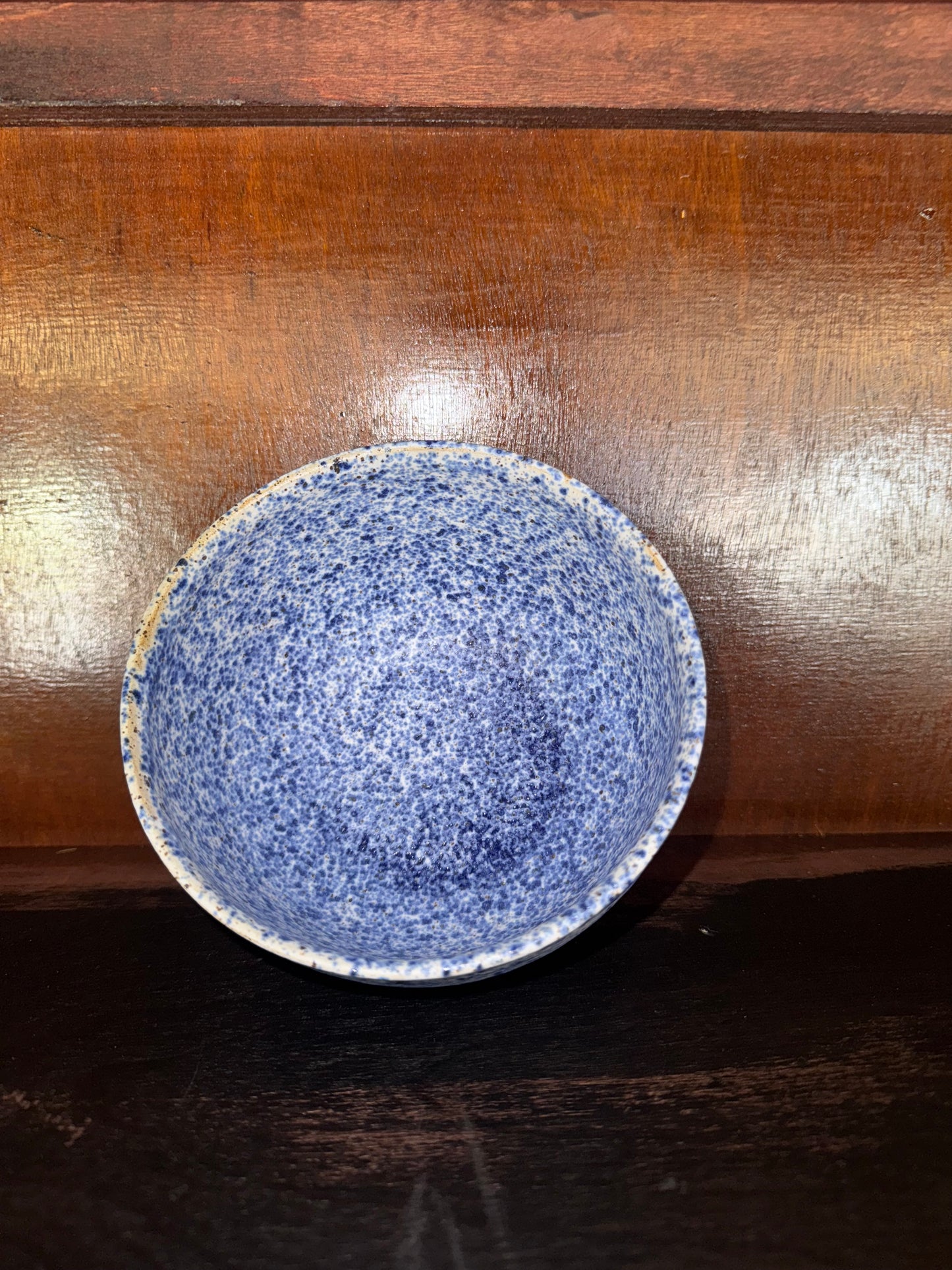 Handmade Appalachian Pottery Bowl – Blue Speckle Glaze