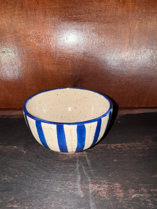 Appalachian Handmade Bowl – Blue Stripe Design