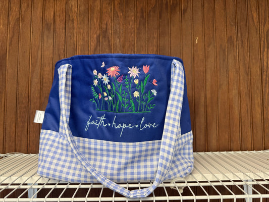 Large Tote Bag – Appalachian Made Faith, Hope, Love Floral Design