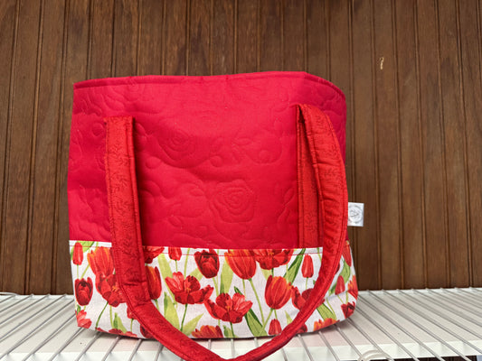 Large Tote Bag – Appalachian Made Red Tulip Design